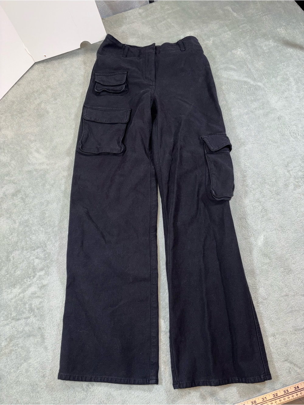 Aritzia Wilfred Free Black Wide-Leg Utility Cargo Pants - Size 0